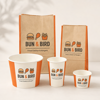 Boîte d'emballage en papier kraft de style dessin animé pour hamburgers personnalisés, poulet frit coréen, à emporter, pour repas rapides