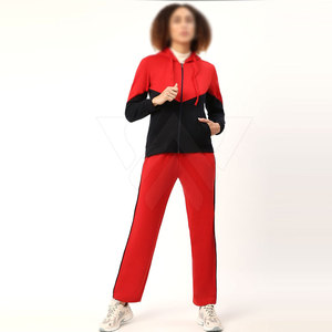 Survêtements d'hiver décontractés pour femmes en coton de haute qualité, ensemble 2 pièces long avec fermeture éclair, séchage rapide et respirant - Product Image 1