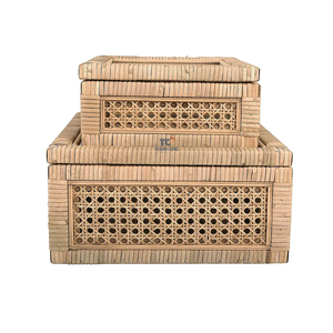 Cane And Rattan Display Boxes With Glass Lid Antique Cane Rattan Display Boxes With Glass Lid Woven Rattan Storage Box