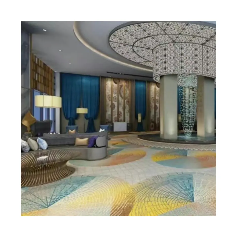 Ökologisch-freundlicher Wilton Wand-zu-Wand-Hotelteppiche Moquette Schlafzimmer kommerzieller Sprechloch-Teppich für Luxushotel-Lobby-Boden