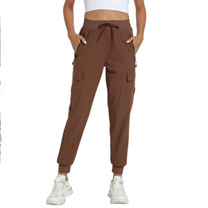 Pantalones de chándal Cargo de tamaño regular para mujer, pantalones de chándal con cintura con cordón para pantalones Cargo de calidad Vibe de otoño elegante para mujer - Product Image 5