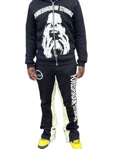 Conjunto Deportivo Informal Personalizado para Hombre, 2 Piezas, Sudadera con Capucha y Pantalones Deportivos, 100% Algodón, Transpirable, con Estampado Puff - Product Image 1