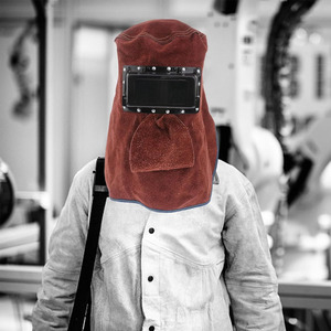 หมวกงานเชื่อมหนังวัวแบบแยกได้พร้อมเลนส์และผ้าคล้องไหล่ดูดซับเหงื่อทนความร้อน - Product Image 6