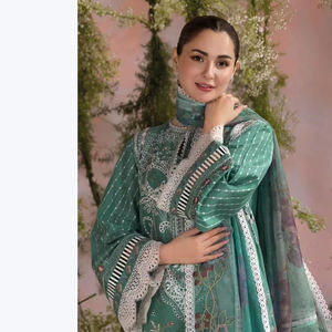 Bordado de algodón Salwar Kameez Catálogo completo disponible a tarifa mayorista, Colección Premium Salwar kameez a precio mayorista. - Product Image 1