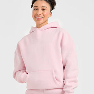 Sudadera con Capucha Extra Grande de Felpa Clásica Rosa Personalizada Más Vendida, Sudadera con Capucha Antiarrugas y Transpirable para Mujer - Product Image 1