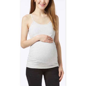 Débardeur Cami froncé sur le côté confortable pour l'allaitement de maternité chemise de grossesse extensible douce bretelles réglables respirant pour - Product Image 4