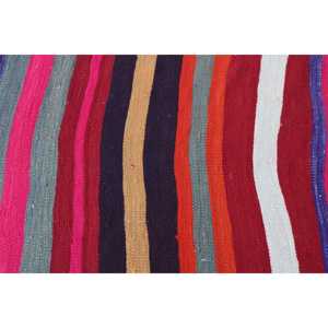 Turkish <b>Runner</b> Rug 2.8x10.8 ft, Vintage Kilim <b>Red</b> Ikat Wool Rug - Product Image 5