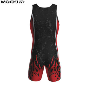 ชุดนักมวยปล้ำผ้าโพลีเอสเตอร์ยืด 100% สีและขนาดปรับแต่งได้ พิมพ์ลายโลโก้ด้านหน้าด้วยเทคนิคการพิมพ์แบบรีดร้อน คุณภาพระดับมืออาชีพ รุ่นใหม่ - Product Image 2