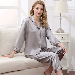 Vestido de dormir con estampado floral Natural Energy para mujer, manga corta, cuello en V, ropa de dormir ligera de verano, corte holgado, ropa informal para el hogar - Product Image 3