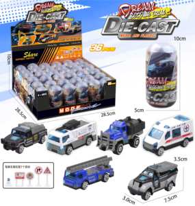 Novedades 2024 chico juguete fundido a presión aleación policía coche Juguete <span class=keywords><strong>huevo</strong></span> juguete para niños caramelo <span class=keywords><strong>sorpresa</strong></span> regalo Super mercado promoción - Product Image 3