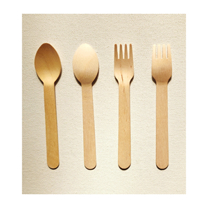 Cuillère jetable en bois naturel pour événements et fêtes Fourniture de couverts écologiques - Product Image 4
