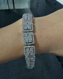 สร้อยข้อมือเงินแท้ 925 คุณภาพสูง ประดับเพชรโมอิสซาไนต์ VVS1 ดีไซน์คลาสสิก สวยหรู เสริมโชคดี เหมาะสำหรับทั้งชายและหญิง ของขวัญเครื่องประดับ - Product Image 2