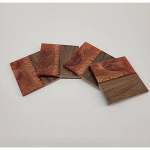 Sous-verres en bois d'acacia de haute qualité avec résine époxy Art fait à la main coupe multifonctionnel Acacia carré sous-verre en bois - Product Image 3