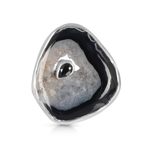 Agate noire naturelle avec onyx noir Bijoux de bague en argent sterling 925 - Product Image 1