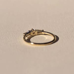 3.แหวนเงินประดับเพชรทรงกลมและสองเรียวที่ตัดในห้องปฏิบัติการเครื่องประดับเจ้าสาวสำหรับการหมั้นที่สง่างามขายส่ง - Product Image 5