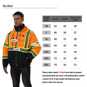 Col haut à la mode poche avant Style vestes de sécurité avant zippé manches longues intérieur polaire travail vestes de sécurité - Product Image 5