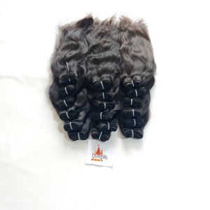 Traitement de cheveux bruts vietnamiens non transformés aucun faisceau de cheveux de couleur naturelle bruts machine noire double trame cheveux humains à ondulation profonde - Product Image 2