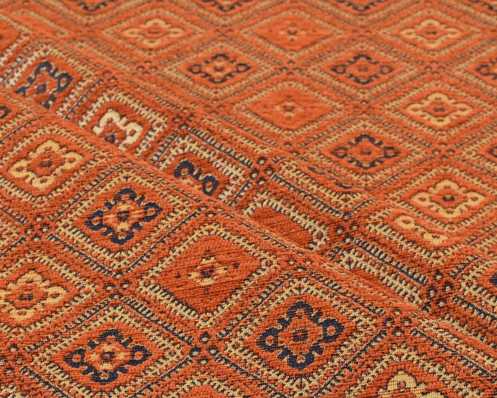 Organic Coated Heavyweight Upholstery Fabric Polyester Kilim Bohemian Tapestry Tribal Southwestern Turkish Navajo Home Textile