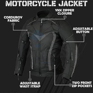 Veste de course de moto blindée imperméable pour hommes, veste de protection en Cordura résistante pour motards, garçons, noir - Product Image 4