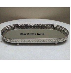 Vente en gros de luxe personnalisé en acier inoxydable argent or plateau métal hôtel restaurant thé café plateau de fruits plateau de service - Product Image 4