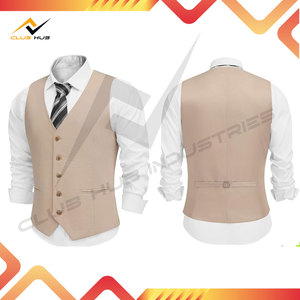 Chaleco Formal de Negocios para Hombre, de Mezclilla, Antiarrugas, Transpirable, Cierre de un Botón, Estilo Clásico de Caballero, Hecho de Poliéster/Algodón, Guangdong - Product Image 3