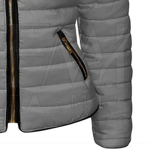 Veste d'hiver matelassée zippée en tricot de haute qualité pour femme, 100 % polyester, imperméable et respirante, idéale pour la superposition, avec marque privée - Product Image 6