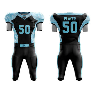 Uniforme de fútbol americano personalizado OEM transpirable 100% poliéster Jersey Transferencia de Calor impreso de talla grande diseñe su propio personalizado - Product Image 1