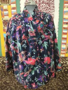 Bata de terciopelo corta con estampado de pájaros, chaqueta Bohemia, bata de estilo Kimono japonés, abrigo suave y cómodo, bata de terciopelo de algodón - Product Image 2