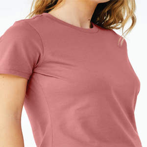 Airlume – T-Shirt à manches courtes pour femme, 100% en coton peigné et à anneaux, simple, Mauve, 4.2 oz - Product Image 5