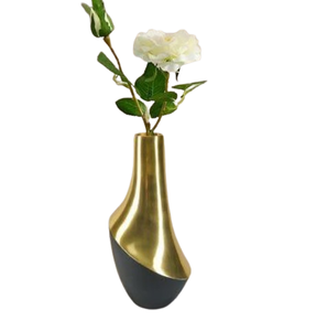 Double Tone <b>Gold</b> Finished Modern Home Decoration Wedding Party Tabletop Decor Aluminum Metal <b>Vase</b> Classic Style Flower <b>Vase</b> - Product Image 1