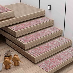 Tapis rouge bohème à motifs ethniques, tapis de couloir moderne imprimé pour intérieur, tapis d'escalier - Product Image 5