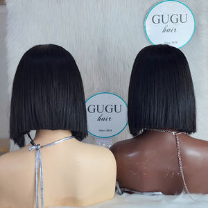 10 pouces vietnamien luxe sans colle perruque os droit couleur naturelle cheveux vierges humains produits de cheveux naturels pour les femmes noires - Product Image 2