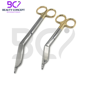 กรรไกรตัดผ้าพันแผลสำหรับการพยาบาลกรรไกรตัดผ้าพันแผลด้ามจับสีทอง - Product Image 3