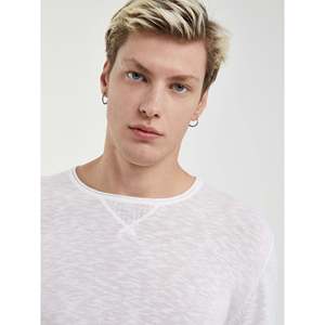 T-shirt da uomo a maglia a maniche lunghe a taglio largo nero Versatile - Product Image 4