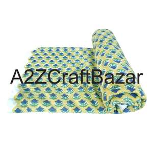 Tissu d'habillement en coton 100% tissé, imprimé en bloc, écologique, respirant, à séchage rapide, léger, style croisé, pour femmes et filles - Product Image 3