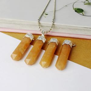 Handmade Red Aventurine Gemstone <b>Pencil</b> Crystal Necklace for Chakra Balancing Metaphysical Jewelry Making - Product Image 2