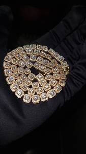 Superventas, cadena de tenis de Halo de diamante de moissanita chapada en oro amarillo, collar de moda certificado IGI de Plata de Ley 925, diamante - Product Image 6