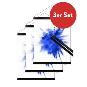 Black 62 cm Poster <b>Strip</b> Set 3 Pairs <b>Plastic</b> Float Pattern Alternative to Framing - Product Image 1