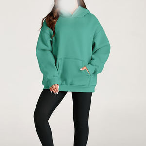 เสื้อฮู้ดแขนยาวของผู้หญิงเสื้อสวมหัวทรงหลวมใส่สบายโลโก้และสีออกแบบได้ตามต้องการ - Product Image 1