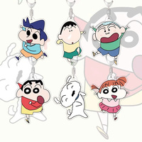 Lot de 6 porte-clés photo numériques en acrylique, imperméables, imprimés UV, avec personnages de dessins animés mignons, de haute qualité, résistants à l'usure, et utilisables comme lanière de téléphone
