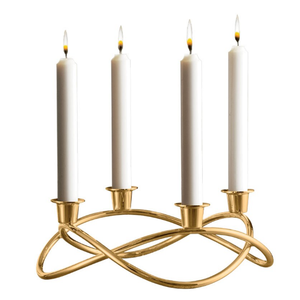 Bougeoir en or à la mode bougeoir de table en métal cadeau de noël exclusif maison salon fête événement décor - Product Image 2