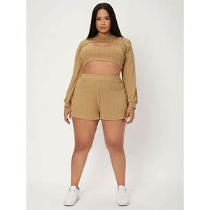 Conjunto de Shorts Casuales para Mujer, Estilo Vintage, Sudadera Corta y Shorts, Conjunto de Dos Piezas Casual al por Mayor - Product Image 6