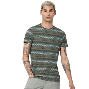 Großhandel T-Shirts individuelles Logo 100 % Baumwolle Streifen übergroße Herren-T-Shirts für Herren