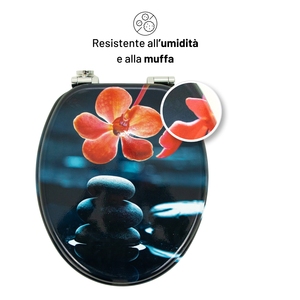 Coprisedile universale bianco MDF con chiusura rallentata confezione in pietra a molla fantasia - Product Image 4