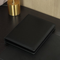 Couvercle de menu de restaurant noir personnalisé pour menu de porte-menu en cuir PU avec clip en métal