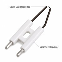 Électrode d'allumage à double électrode en céramique blanche pour brûleur à gaz, en forme de H, haute tension