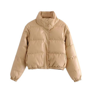 Winter Fashion Solid Quilted Standing Collar Loose Fleece <b>Jacket</b> For <b>Women</b> Premium Warm Stylish Casual Oversized Streetwear - Product Image 5