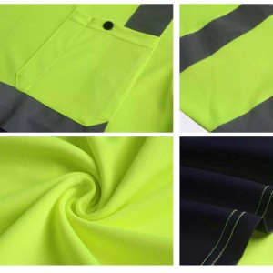 Hi Vis Safety Shirts High Visibility Knitted 100% Cotton Eco-Friendly Breathable Loose Fit Printed T-shirt for <b>Men</b> Construction - Product Image 3