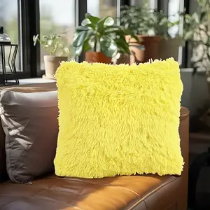 Premium PV Plush Bedside Cushion Sofa Pillow Solid Color Fluffy Cushion With PP Cotton Filling Square Cushion