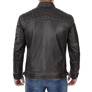 Chaquetas de Motociclista de Cuero para Hombre, a la Moda, de Bajo Precio al por Mayor, Nueva Llegada, Calidad Profesional, Chaquetas de Cuero Unisex Personalizadas - Product Image 2